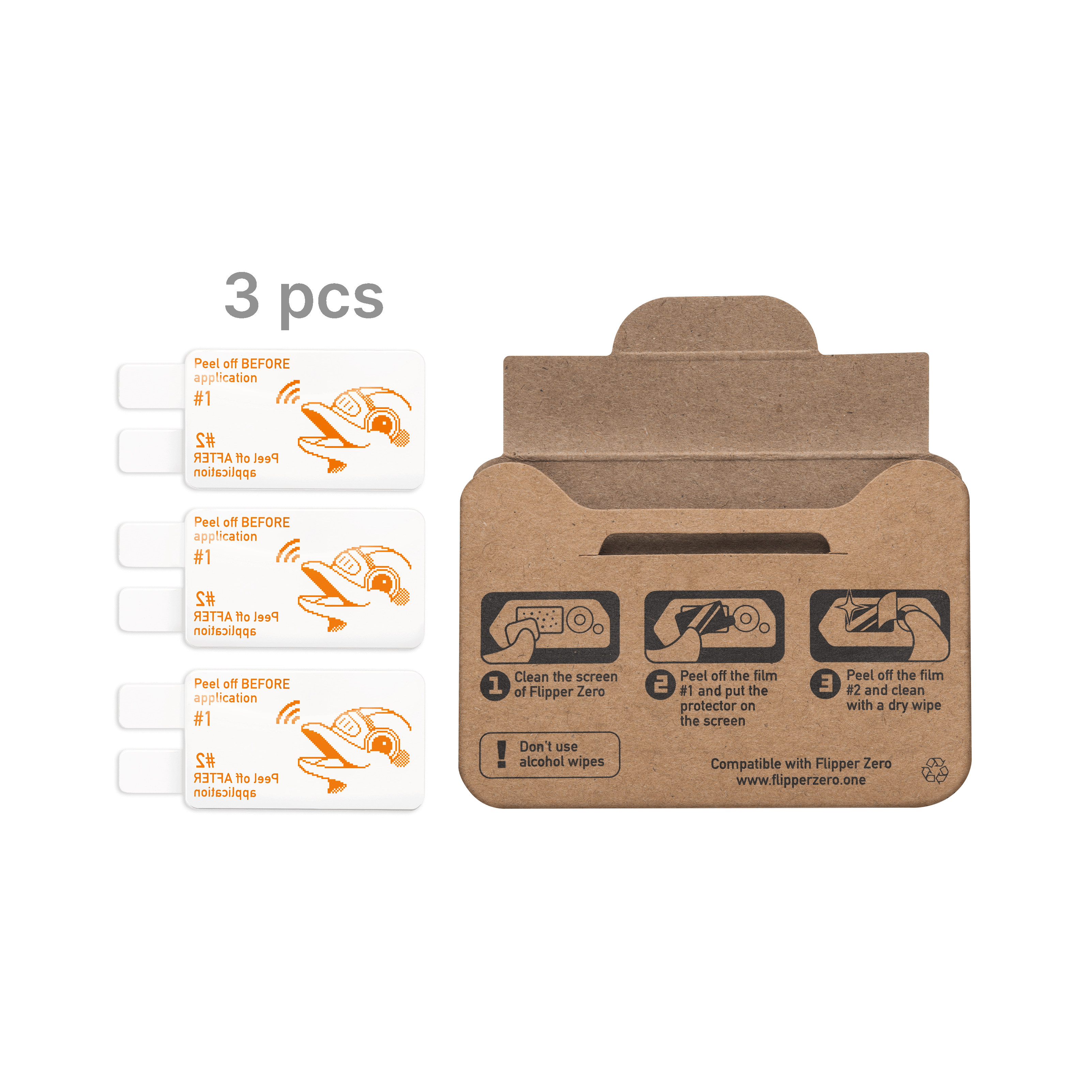 Flipper Zero Tempered Glass Screen Protector (3-Pack)